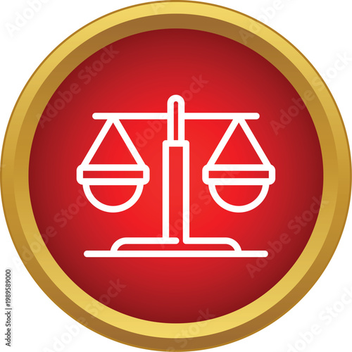 Line drawing of a justice scale representing law and equity