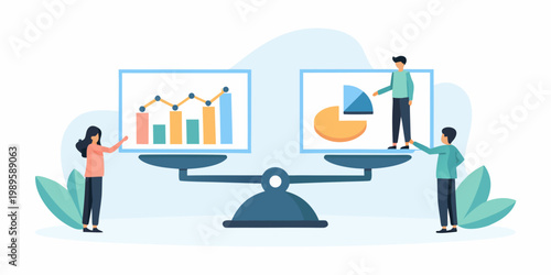 Balancing data analysis and business decisions with visual representation