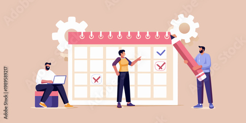 Team planning and scheduling with a calendar and task management tools