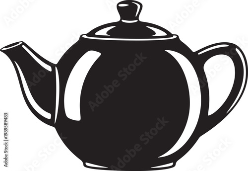 Simple Black Teapot Illustration