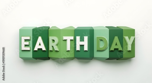 Earth day 3d text blocks