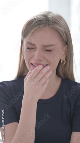 Portrait of Sad Woman Feeling Upset and Crying, Vertical Video