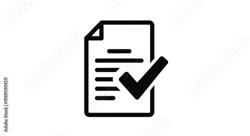 Checklist, document, line, icon, vector, minimalistic, black and white, simple, outline, flat design