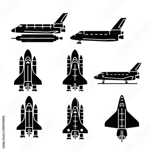 Space Shuttle Silhouettes: Multiple Views of Iconic Spacecraft
