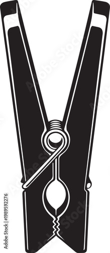 Black and White Clothespin Illustration
