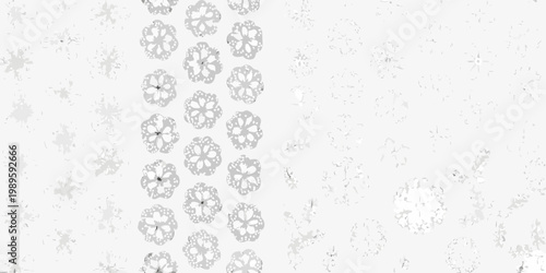 Delicate floral patterns create a soft textured grayscale background