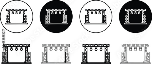 Set of ornate archway vector illustrations in flat design