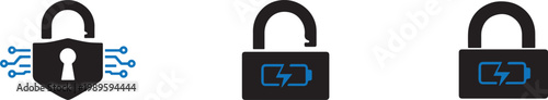 Lock web icon, security protection symbol, data privacy and safe access vector.