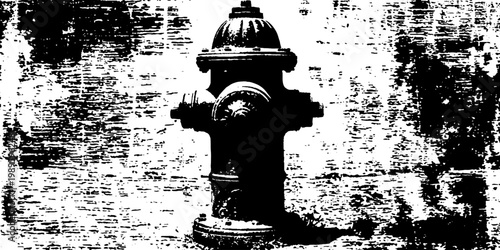 Fire hydrant standing against distressed urban wall surface