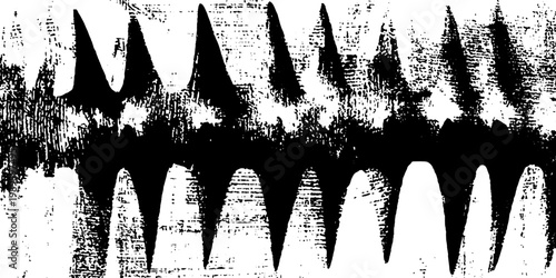 Abstract black waveform pattern showing jagged repetition on surface