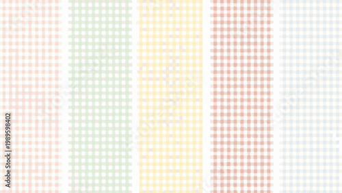 A colorful arrangement of vertically oriented gingham patterns
