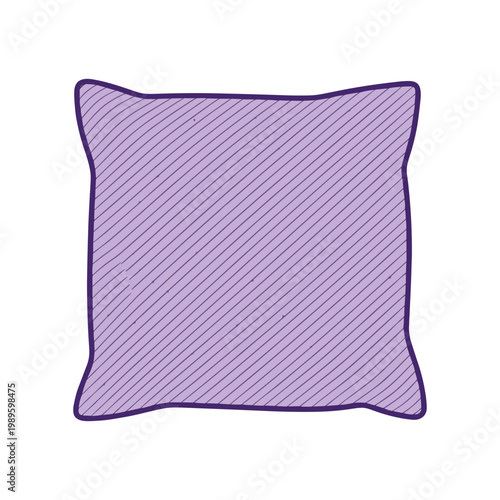A soft, plump purple pillow with diagonal stripe texture, ideal for comfort, home decor, or sleep concepts.