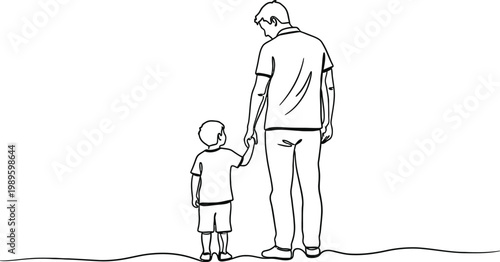 Father and son sketch a touching moment of connection and growth