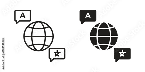 Language icon collection vector illustrations, Vector pictogram