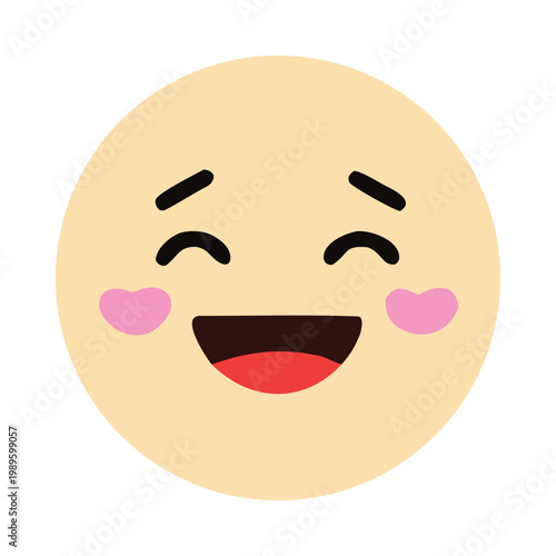 Cute Kawaii Happy Face Emoji Sticker