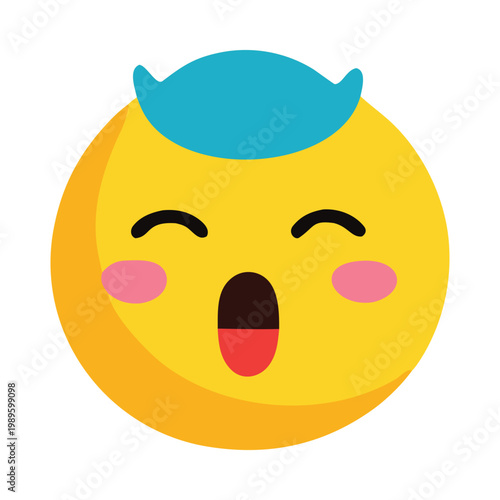 Cute Kawaii Happy Face Emoji Sticker