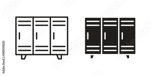 Lockers icon collection vector illustrations, Vector pictogram