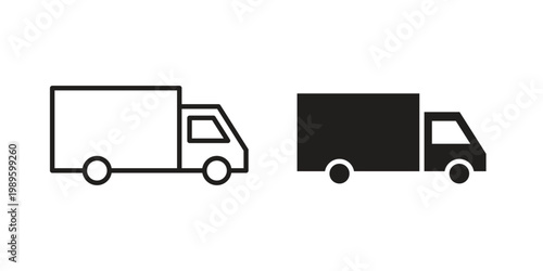 logistics truck icon collection vector illustrations, Vector pictogram
