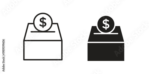 Money donation icon collection vector illustrations, Vector pictogram