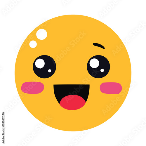 Cute Kawaii Happy Face Emoji Sticker