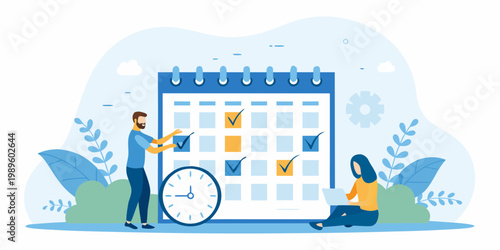 Planning and scheduling tasks with a large calendar and team members