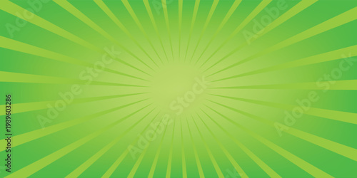 Simple Gradient Green Blank Horizontal Plain Background With Vibrant Starburst Radiance Flares Effect