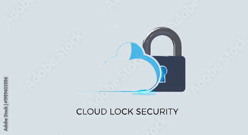Cloud lock security symbol representing data protection and safety with a padlock and cloud icon