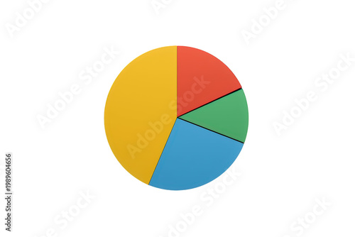 Free Download Pie chart representing data distribution in business statistics, showing analysis and results with colorful segments on transparent background - GFXLoad