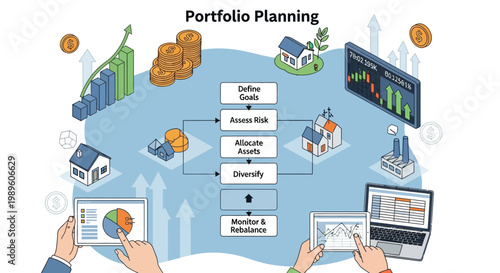 Business strategy and portfolio planning concept.
