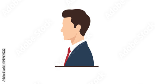 Businessman in Suit Side Profile with Red Tie