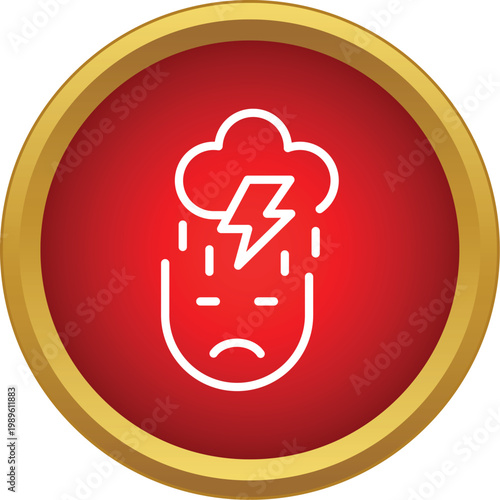 Person icon portraying mental distress with a storm cloud and lightning over their head