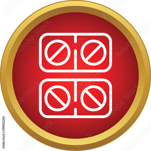 Blister pack icon symbolizing restricted or unavailable medication