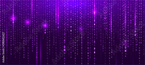 Digital technology background with glowing code marks, light flare and cyber texture. Vector abstract virtual surface for software and programming. Network system visual and interface backdrop