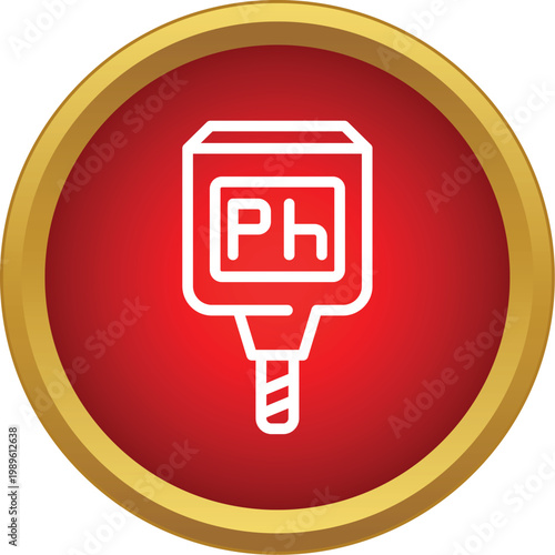 Electronic ph meter icon displaying the acidity and alkalinity of solutions