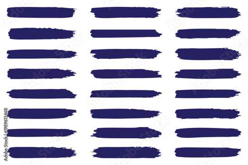 Black set paint, ink brush, brush strokes, brushes. Abstract grunge texture on white background. Big collection of hand drawn calligraphy brush strokes black paint texture set vector illustration.