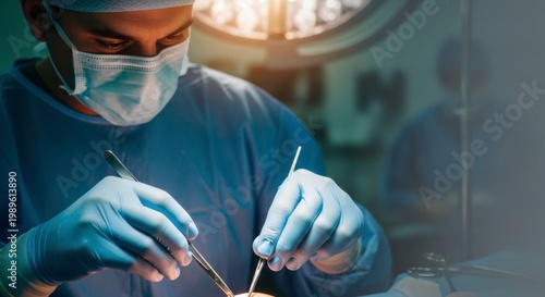 Surgical Procedure in Progress with Medical Team