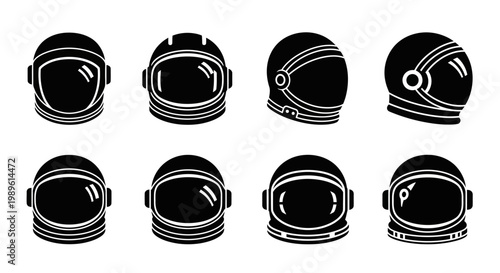 Astronaut Helmet Collection: Diverse Space Explorer Headgear Icons