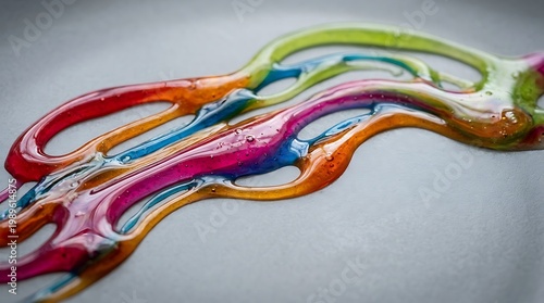 Melted candy forming flowing patterns representing sweetness.