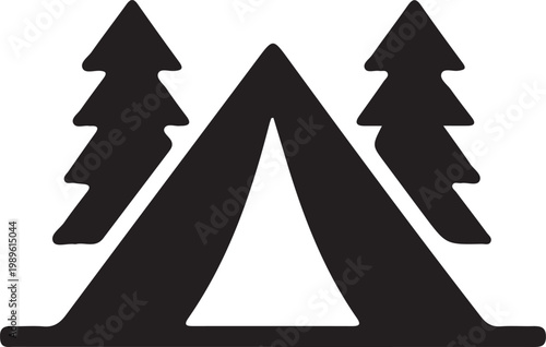 Travel wildlife camping vector icon