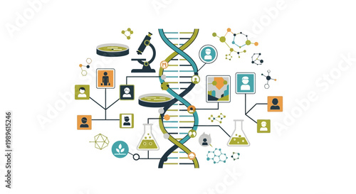 Genetic engineering concept with DNA.
