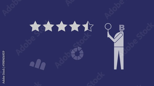 Business Owner Checking Customer Reviews (Analyzing Business Data) - Clients Satisfaction - Business Performance, Success, Struggle concept - minimal motion graphics clip