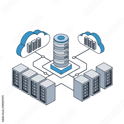 Database Server Connected to Cloud Storage.