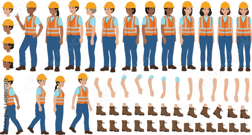 Construction worker body parts 3.