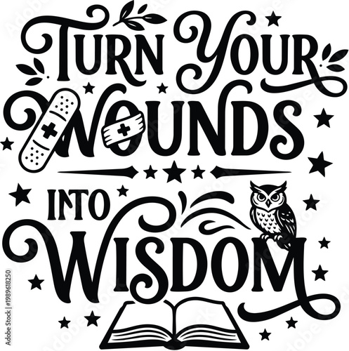 Turn your minds into wisdom with owl and open book