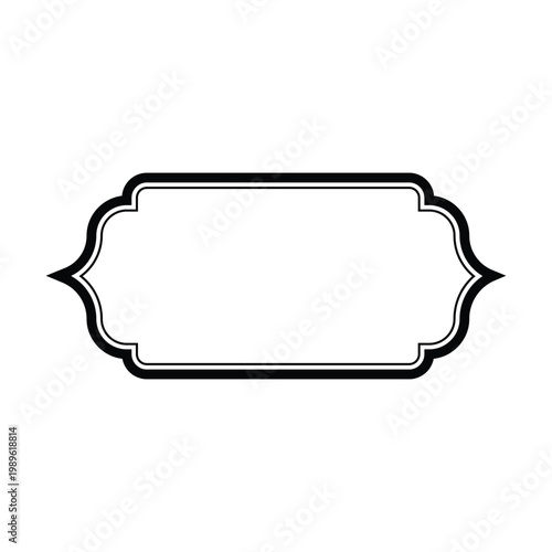 Vintage Decorative Label Frame icon Outline Retro Shape illustration