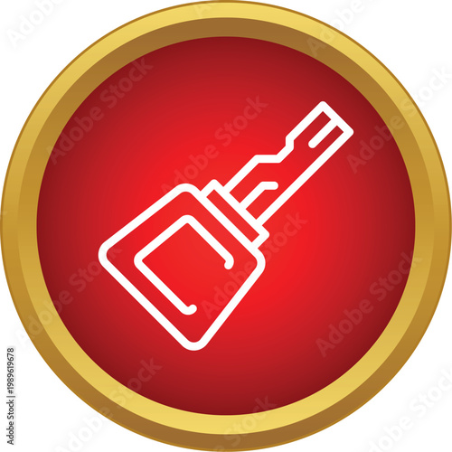 Car key outline symbol representing vehicle access and security
