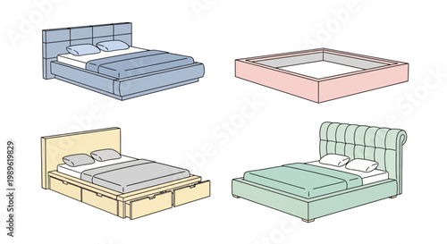 Four Different Types of Beds.