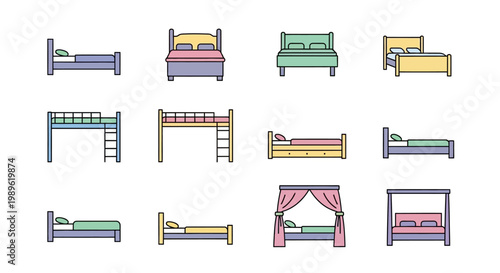 Collection of various bed types.