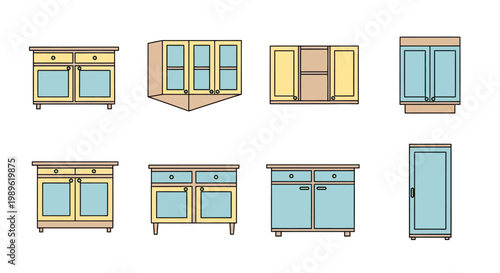 Collection of various cabinet designs.
