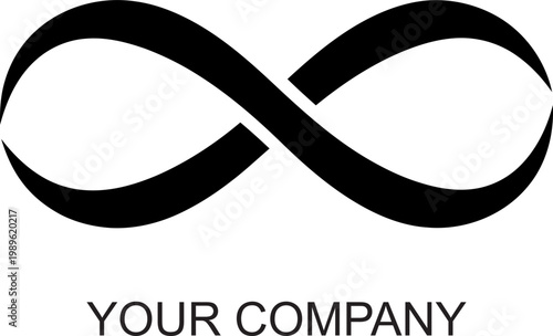 Infinity symbol graphic. A minimalist vector icon representing eternity, endlessness, and continuous flow. Ideal for modern branding and designs signifying limitless potential and perpetual motion